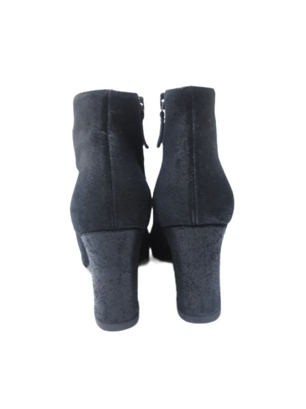 Chanel Suede Coco Mark Short Boots Heel Side Zip Black 36 - Picture 5 of 8